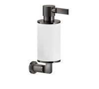 Gessi Inciso distributeur de savon pour montage mural, récipient blanc mat, 58513706, Couleur: Métal noir PVD