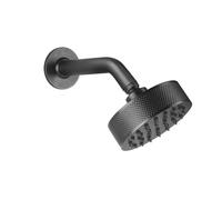 Gessi Inciso douche de tête anticalcaire D120 mm, avec joint et support mural, 1/2 connexion, 58189707, Couleur: Métal noir brossé PVD