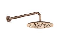 Gessi Inciso douche de tête anticalcaire D300 mm, avec joint et support mural 389 mm, 1/2 connexion, 58248708, Couleur: Cuivre brossé PVD