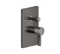 Gessi Inciso Douche Set de montage final, Mitigeur monocommandé avec inverseur automatique pour UPK 44673, 58079706, Couleur: Métal noir PVD