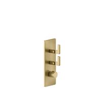 Gessi Inciso- Kit de pré-montage pour thermostat encastré 3/4 haute performance, une rosace, montage vertical, 2 voies séparées, 58204727, Couleur: Laiton brossé PVD