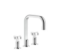 Gessi Inciso+ Mélangeur lavabo 3 trous, bec H=139 mm x 160 mm saillie, sans garniture mécanique, 58114031, Couleur: chrome