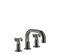 Gessi Inciso+ Mélangeur lavabo 3 trous, bec H=59 mm x saillie 140 mm, sans garniture mécanique, 58112706, Couleur: Métal noir PVD