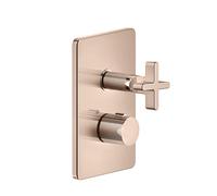 Gessi Inciso Set de montage final pour douche, pour thermostat encastré avec vanne darrêt, une sortie pour UPK 09269, 58232030, Couleur: PVD de cuivre