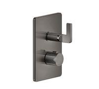 Gessi Inciso Set de montage final pour douche, pour thermostat encastré avec vanne darrêt, une sortie pour UPK 09269, 58132706, Couleur: Métal noir PVD