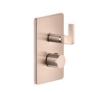 Gessi Inciso Set de montage final pour douche, pour thermostat encastré, cartouche de déviation 3 voies on-off, pour UPK 09269, 58136030, Couleur: PVD de cuivre