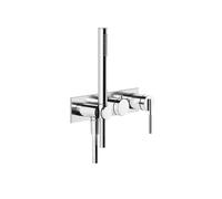 Gessi Ingranaggio ensemble prêt à lemploi mélangeur monocommande douche/baignoire, plaque carrée pour corps caché, 63543149, Couleur: Optique Finox