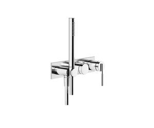 Gessi Ingranaggio ensemble prêt à lemploi mélangeur monocommande douche/baignoire, plaque carrée pour corps caché, 63543149, Couleur: Optique Finox