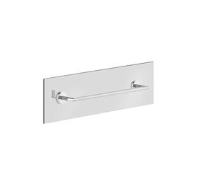 Gessi Ingranaggio, porte-serviettes 450mm pour montage sur une paroi en verre de 8-10mm dépaisseur 2x2 trous de 10mm sur la paroi en verre, 63926149, Couleur: Optique Finox