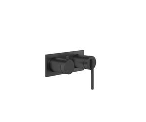 Gessi Ingranaggio set prêt à poser mélangeur bain/douche monocommande avec plaque rectangulaire, avec cartouche inverseur 2 voies, 63579299, Couleur: Noir XL