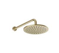 Gessi Origini Douche de tête anticalcaire avec articulation et bras mural, diamètre 250mm, 66148727, Couleur: Laiton brossé PVD