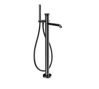 Gessi Origini Set de finition Mitigeur monocommandé pour bain, avec bec, flexible, douchette, montage au sol, saillie 260mm, 66028706, Couleur: Métal noir PVD