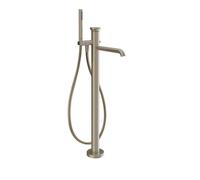Gessi Origini Set de finition Mitigeur monocommandé pour bain, avec bec, flexible, douchette, montage au sol, saillie 260mm, 66028149, Couleur: Optique Finox
