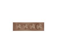 Gessi Origini Set de montage final Thermostat haute performance avec commande par touches, 2 voies, montage mural horizontal, 66222708, Couleur: Cuivre brossé PVD