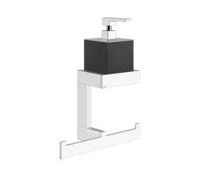 Gessi Rettangolo Accessoires Combinaison avec distributeur de savon noir et porte-serviettes, montage mural, 20880735, Couleur: Bronze chaud PVD