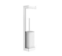 Gessi Rettangolo Accessoires combinaison avec porte-rouleau de papier et garniture de brosse pour WC blanc, montage mural, 20867735, Couleur: Bronze chaud PVD