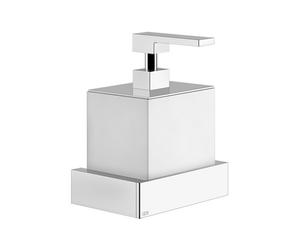 Gessi Rettangolo Accessoires Distributeur de savon pour montage mural, récipient blanc, 20813031, Couleur: chrome