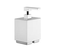 Gessi Rettangolo Accessoires Distributeur de savon version sur pied, récipient blanc, 20837706, Couleur: Métal noir PVD