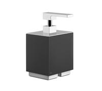 Gessi Rettangolo Accessoires Distributeur de savon version sur pied, récipient noir, 20838727, Couleur: Laiton brossé PVD