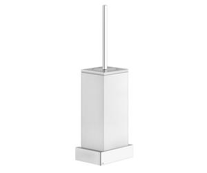 Gessi Rettangolo accessoires ensemble de brosses de toilette murales, cuvette blanche, 20819030, Couleur: PVD de cuivre
