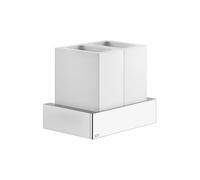 Gessi Rettangolo Accessoires Porte-verre double pour montage mural, gobelet blanc, 20810735, Couleur: Bronze chaud PVD