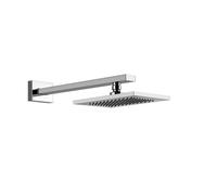 Gessi Rettangolo douche de tête anticalcaire 216x140 mm, avec joint et support mural, 1/2 connexion, 20148706, Couleur: Métal noir PVD