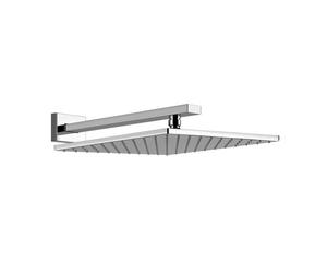 Gessi Rettangolo douche de tête anticalcaire 300x300 mm avec joint et support mural, 1/2 connexion. A une pression de 3 bars, environ 23 l/min, 15185299, Couleur: Noir XL