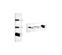 Gessi Rettangolo, ensemble prêt à monter avec 3 à 5 voies, une rosette, 43032707, Couleur: Métal noir brossé PVD