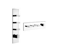 Gessi Rettangolo, ensemble prêt à monter avec 3 voies séparées, une rosette, 43026707, Couleur: Métal noir brossé PVD