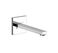 Gessi Rettangolo K, bec mural avec 1/2 raccord pour mitigeur monocommande séparé, saillie 207 mm, 20114149, Couleur: Optique Finox