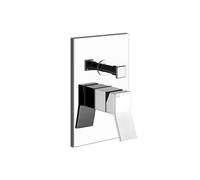 Gessi Rettangolo K, kit prêt à poser pour mitigeur monocommande, inverseur automatique, convient pour baignoire ou douche, 735, 53079149, Couleur: Optique Finox