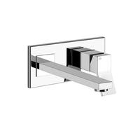 Gessi Rettangolo K, mitigeur monocommande de lavabo prêt à lemploi avec bec fixe, sans garniture mécanique, saillie 257mm, 735, 53090149, Couleur: Optique Finox