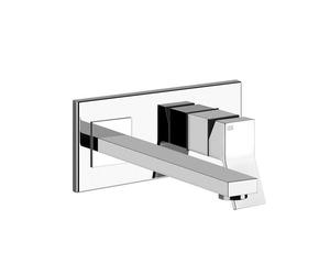 Gessi Rettangolo K, mitigeur monocommande de lavabo prêt à lemploi avec bec fixe, sans garniture mécanique, saillie 257mm, 735, 53090031, Couleur: chrome