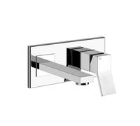 Gessi Rettangolo K, mitigeur monocommande de lavabo prêt à poser, bec fixe, sans garniture mécanique, longueur personnalisée, 735, 53084149, Couleur: Optique Finox