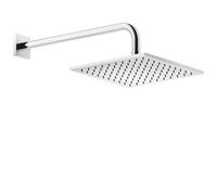 Gessi Rilievo, douche de tête anticalcaire 250x250 mm avec joint et support mural 389 mm, 1/2 raccord, 59158149, Couleur: Optique Finox