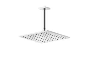 Gessi Rilievo, douche de tête anticalcaire 250x250 mm, avec joint et tuyau de plafond 1/2 connexion, longueur personnalisée, 59159299, Couleur: Noir XL