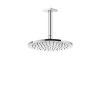 Gessi Rilievo, douche de tête anticalcaire D250 mm avec joint et tuyau de plafond 1/2 raccord, longueur personnalisée, 59150710, Couleur: Laiton PVD