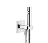 Gessi Rilievo, douchette à main hygiénique à obturateur, coude de raccordement mural 1/2 avec support, pas de sécurité intrinsèque, 59153299, Couleur: Noir XL