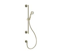 Gessi Venti20 Barre de douche avec coude de raccordement mural, support coudé et support de douche pivotant, montage mural, 1 jet, raccord 1/2, 65141710, Couleur: Laiton PVD