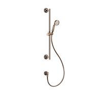 Gessi Venti20 Barre de douche avec coude de raccordement mural, support coudé et support de douche pivotant, montage mural, 1 jet, raccord 1/2, 65141030, Couleur: PVD de cuivre