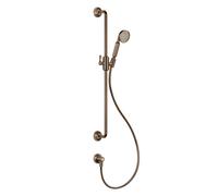 Gessi Venti20 Barre de douche avec coude de raccordement mural, support coudé et support de douche pivotant, montage mural, 1 jet, raccord 1/2, 65142708, Couleur: Cuivre brossé PVD