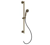 Gessi Venti20 Barre de douche avec support coudé, avec support de douche pivotant, montage mural, 1 jet, raccord 1/2, 65143713, Couleur: Laiton antique