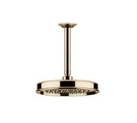 Gessi Venti20 Douche de tête anticalcaire, D229mm, avec articulation et bras de plafond mesure spéciale à indiquer 110-1900mm, montage au plafond, 65150735, Couleur: Bronze chaud PVD