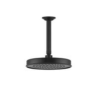 Gessi Venti20 Douche de tête anticalcaire, D229mm, avec articulation et bras de plafond mesure spéciale à indiquer 110-1900mm, montage au plafond, 65150299, Couleur: Noir Mat