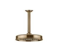 Gessi Venti20 Douche de tête anticalcaire, D229mm, avec articulation et bras de plafond mesure spéciale à indiquer 110-1900mm, montage au plafond, 65150726, Couleur: Bronze chaud brossé PVD