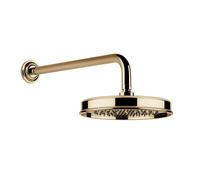 Gessi Venti20 Douche de tête anticalcaire, D229mm, avec articulation et bras mural 389mm, montage mural, 65148735, Couleur: Bronze chaud PVD