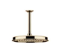 Gessi Venti20 Douche de tête anticalcaire, D328mm, avec articulation et bras de plafond mesure spéciale à indiquer 110-1900mm, montage au plafond, 65155735, Couleur: Bronze chaud PVD