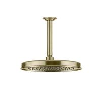 Gessi Venti20 Douche de tête anticalcaire, D328mm, avec articulation et bras de plafond mesure spéciale à indiquer 110-1900mm, montage au plafond, 65155727, Couleur: Laiton brossé PVD