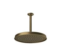 Gessi Venti20 Douche de tête anticalcaire, D328mm, avec articulation et bras de plafond mesure spéciale à indiquer 110-1900mm, montage au plafond, 65155713, Couleur: Laiton antique