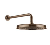 Gessi Venti20 Douche de tête anticalcaire, D328mm, avec articulation et bras mural 389mm, montage mural, 65149708, Couleur: Cuivre brossé PVD